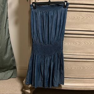 Strapless Navy Dress